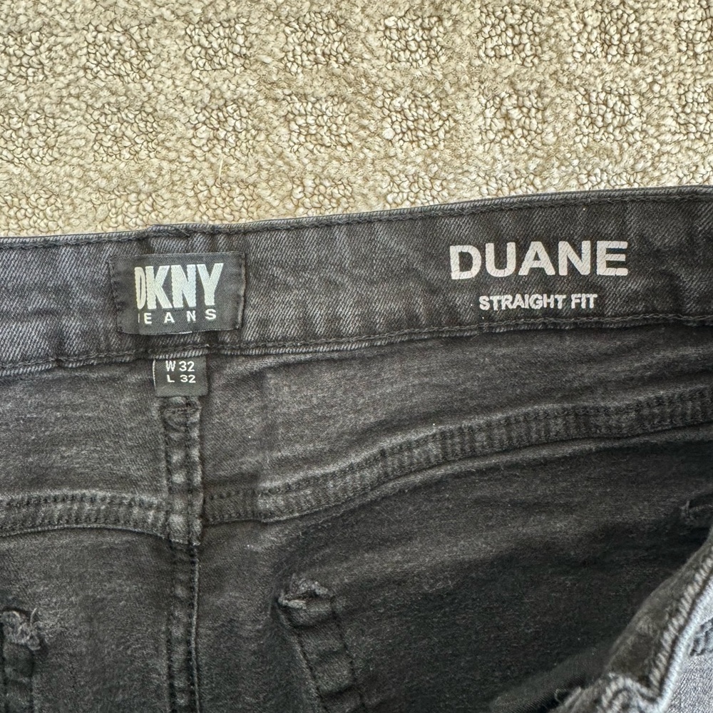 DKNY Duane straight fit gray black wash denim pants jeans size 32 x 32 - Picture 3 of 4